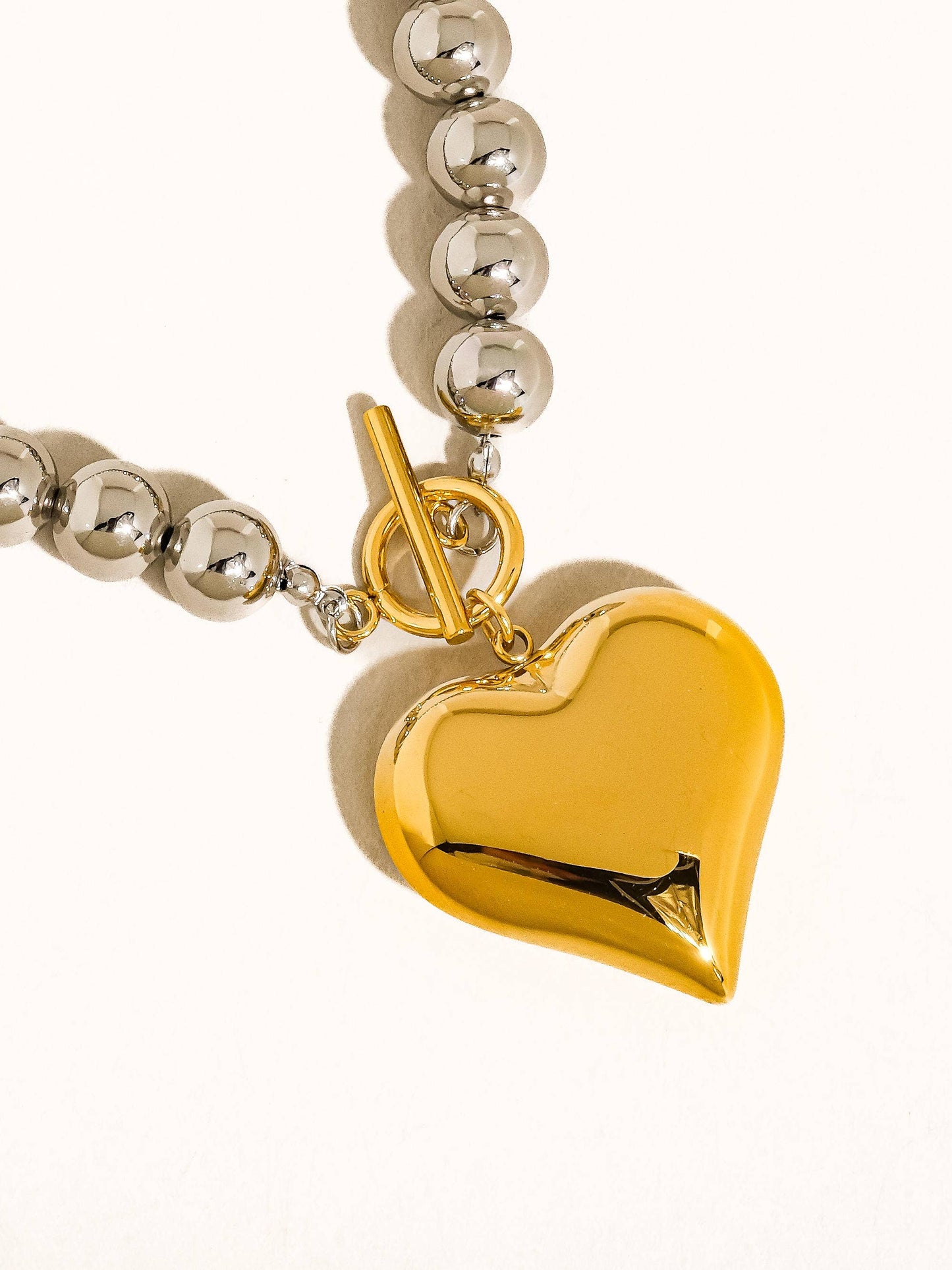 Hold Dear Two Tone Heart Necklace