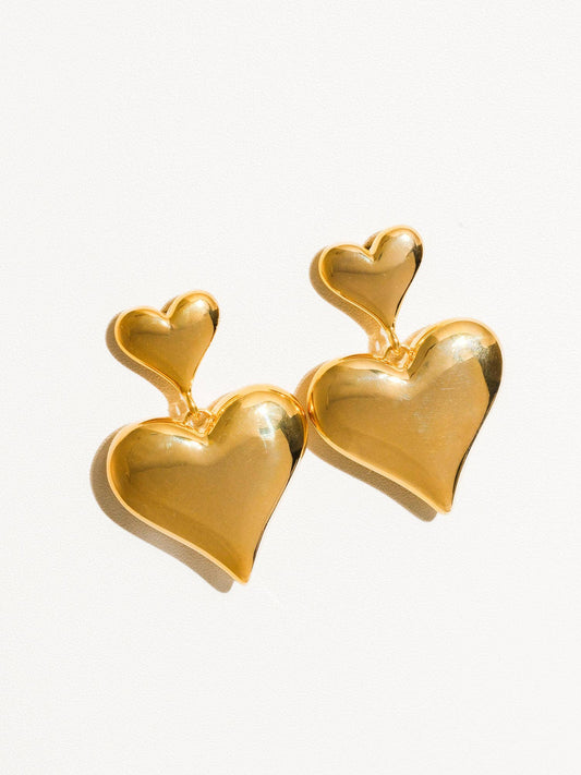 The Kiss Heart Earring - Yellow Gold
