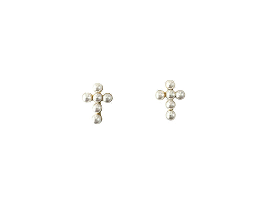 Cruz Mini Pearl Stud Earrings