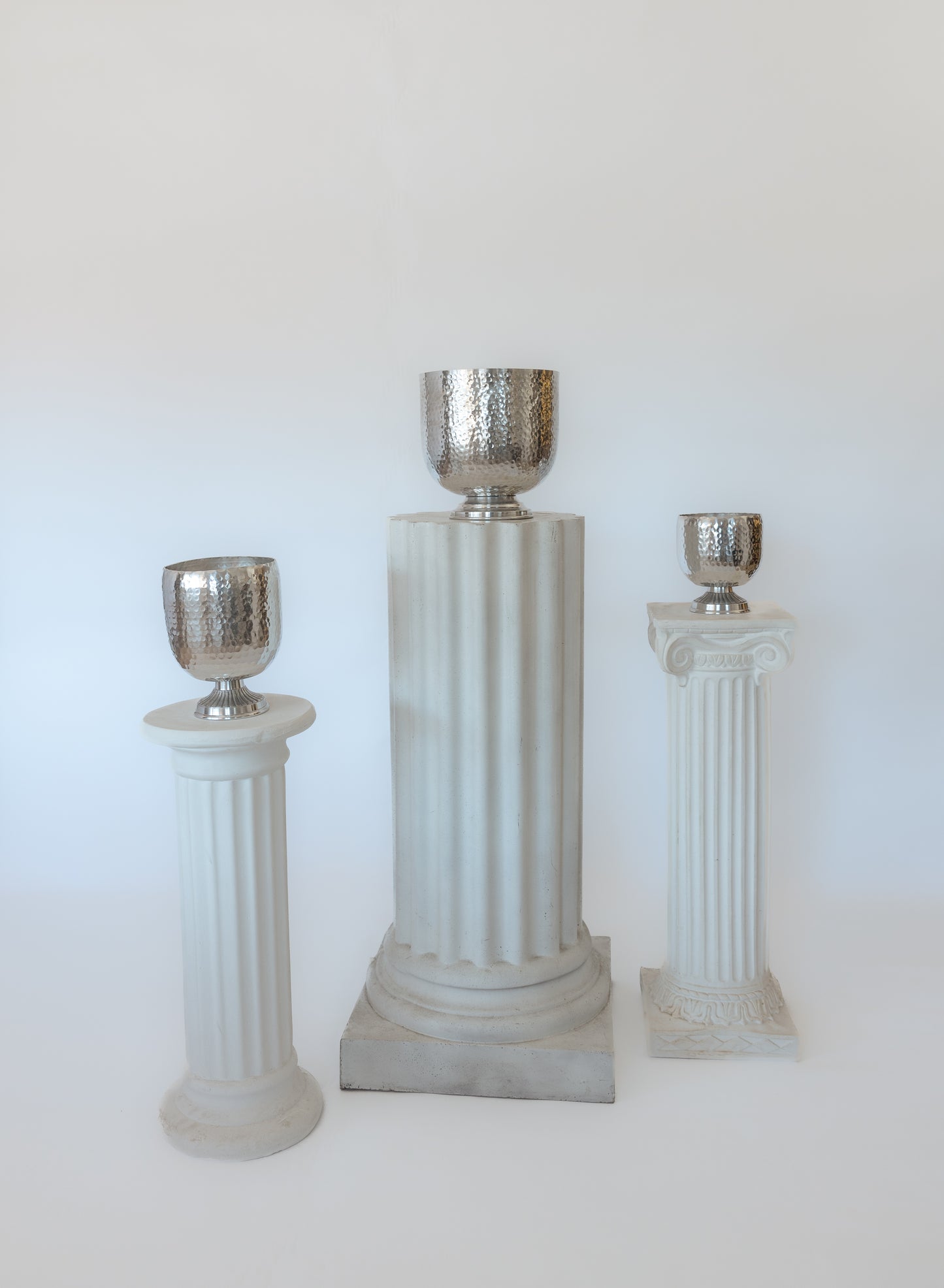 Hammered Pedestal Urn