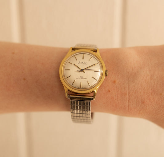 Vintage Gold Automatic Timex Watch