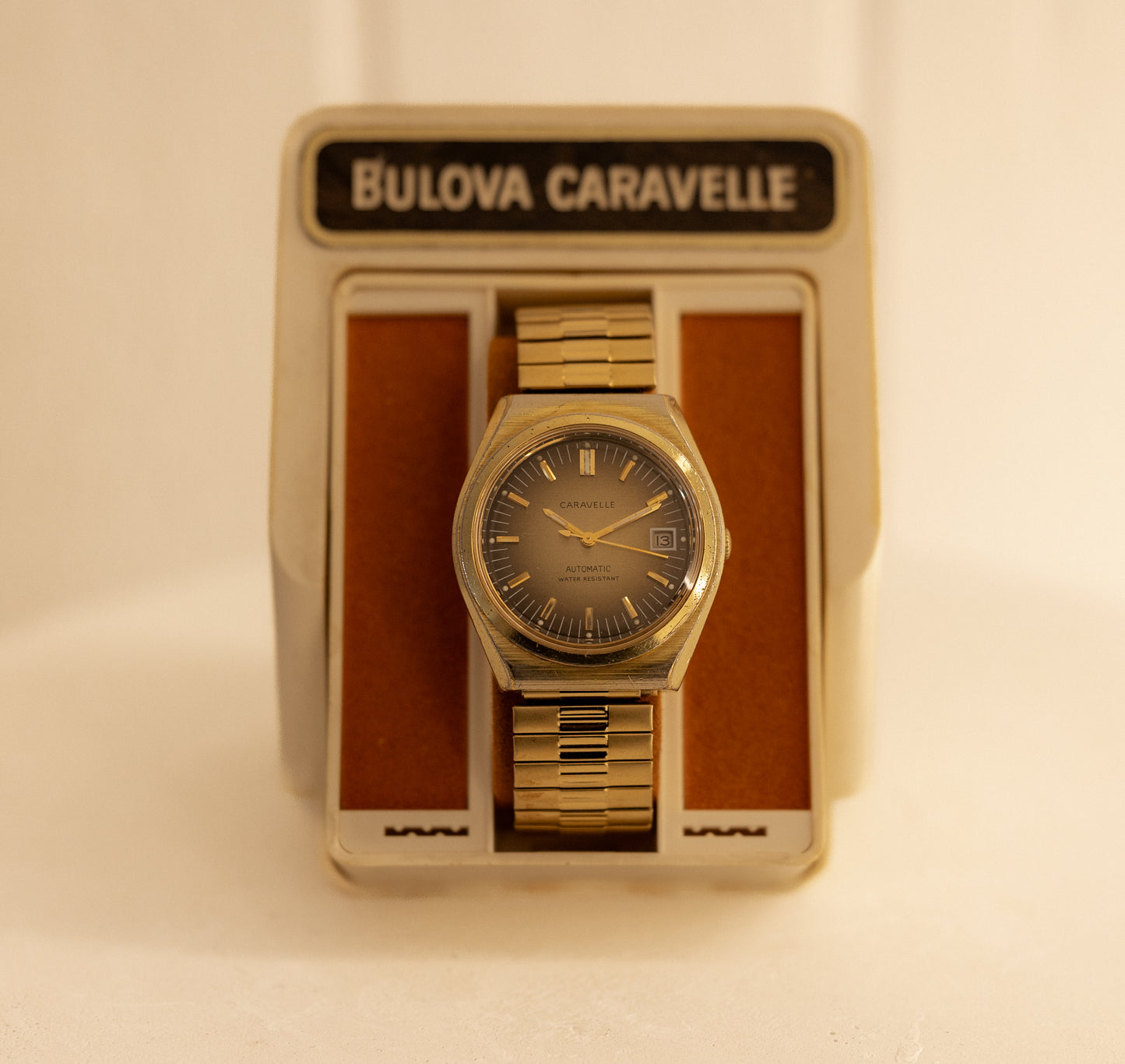 1977 Gold Caravelle Sunburst Dial Watch