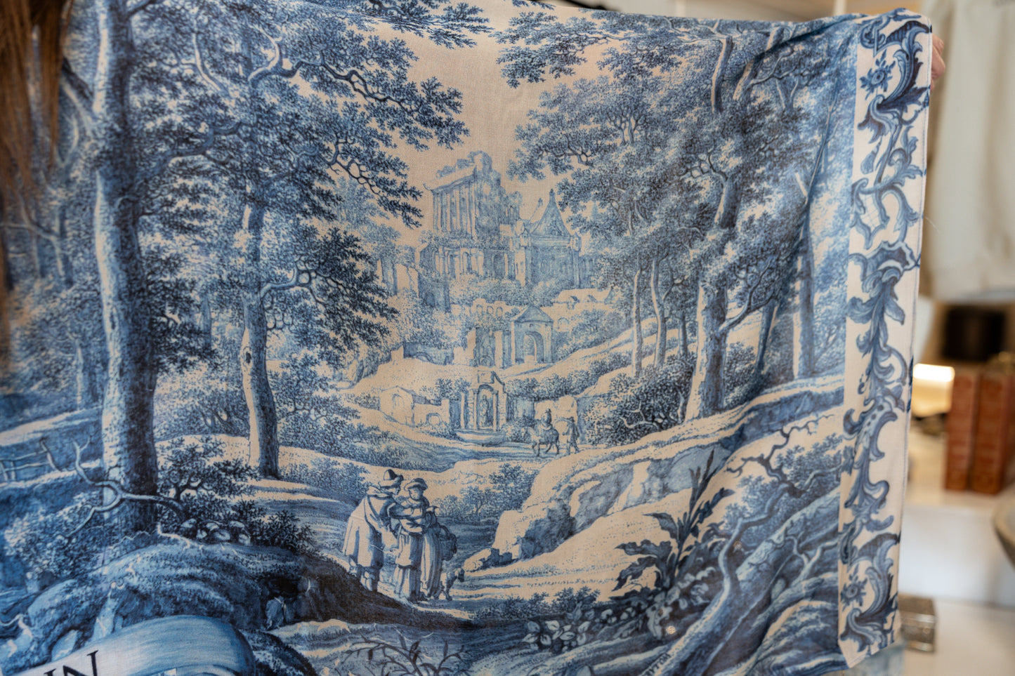 Let The Light In Bamboo Scarf - Delft Print