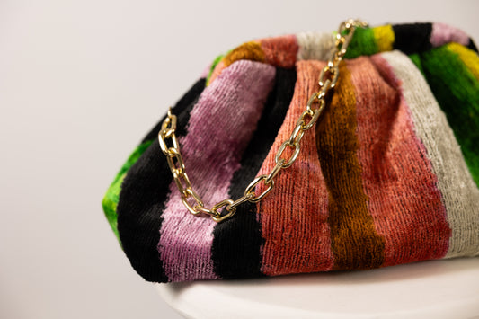 Silk Velvet Ikat Soft Clutch