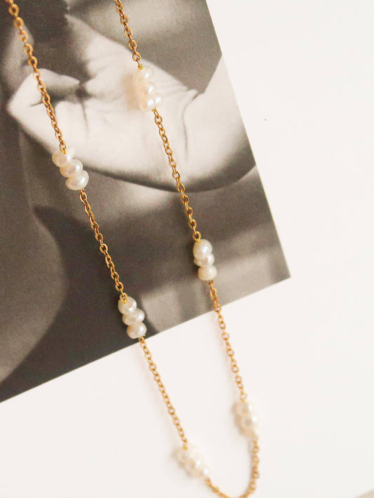 Juliet Petite Pearl Choker - Gold