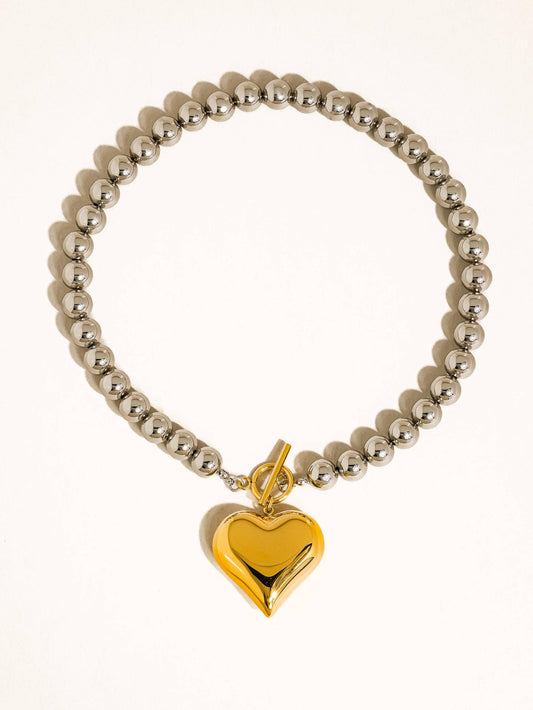 Hold Dear Two Tone Heart Necklace